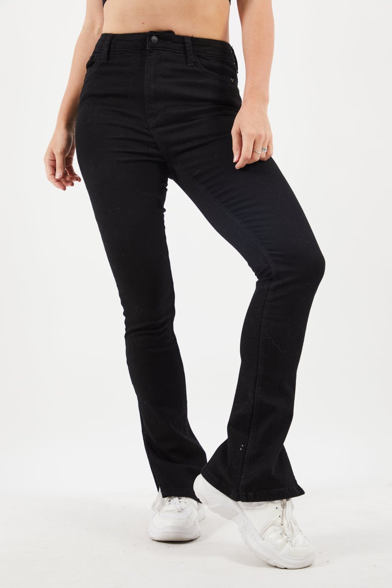 Cropp Women Regular Fit Stretchable Denim Jeans, Black - Image 1